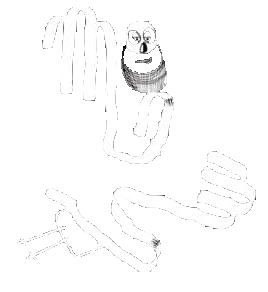 Mew logo from And the Glass Handed Kites with the angel.
